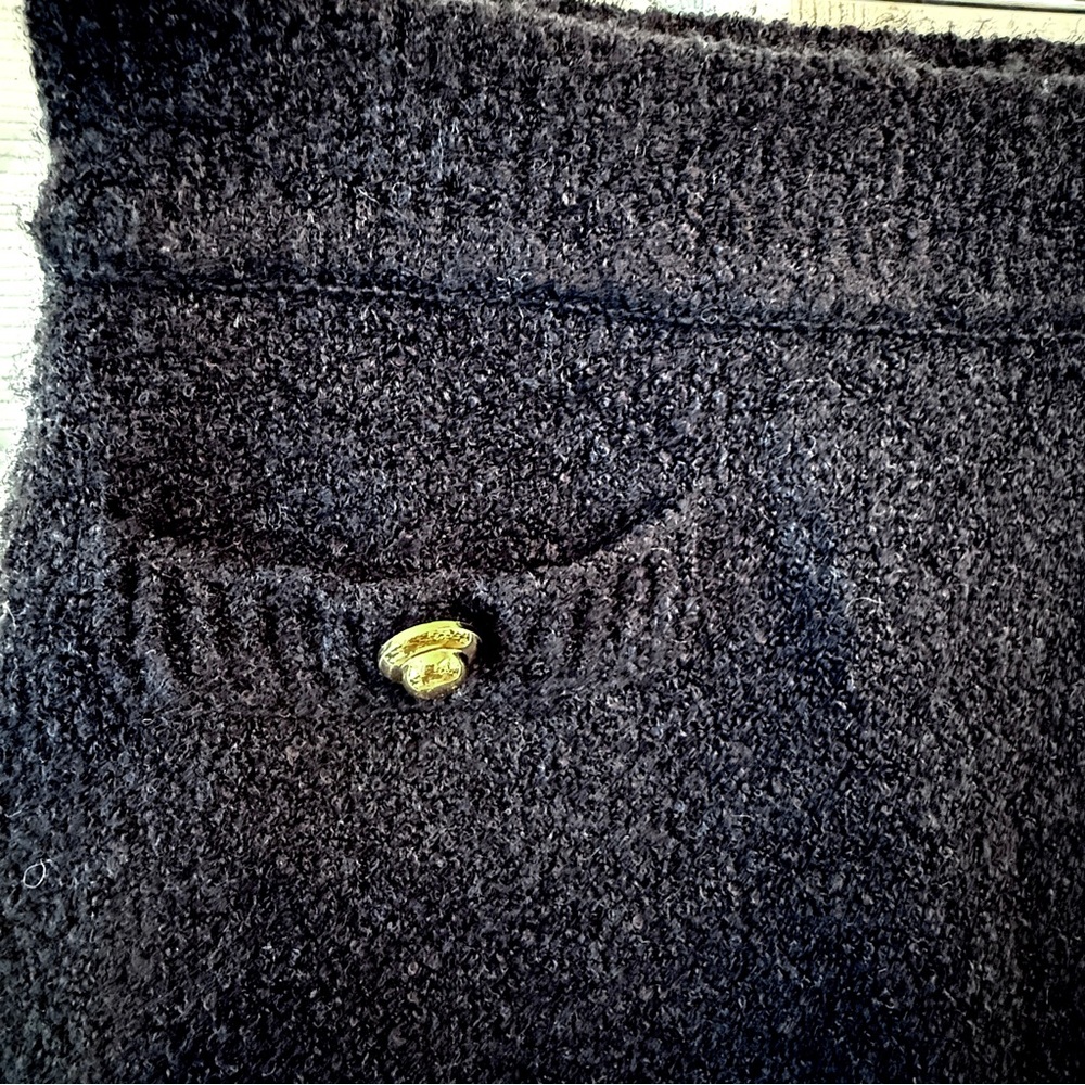 Miu Miu Bouclé Wool Mini Skirt Black Stretch Made in Italy IT 36 XS - Picture 5 of 17